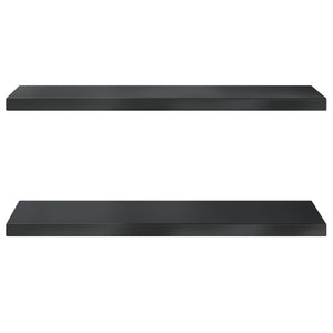 vidaXL Wall Shelves 2 pcs 75x30x3 cm Black Stainless Steel