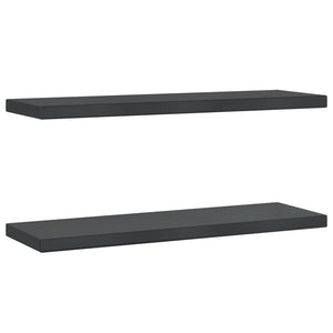 vidaXL Wall Shelves 2 pcs 75x23.5x3 cm Black Stainless Steel