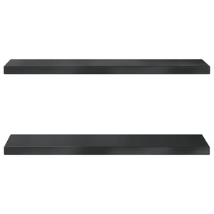 vidaXL Wall Shelves 2 pcs 75x23.5x3 cm Black Stainless Steel