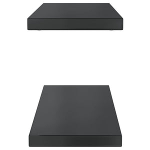 vidaXL Wall Shelves 2 pcs 75x23.5x3 cm Black Stainless Steel