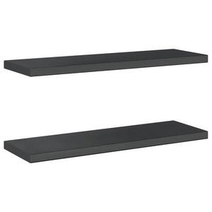 vidaXL Wall Shelves 2 pcs 75x23.5x3 cm Black Stainless Steel