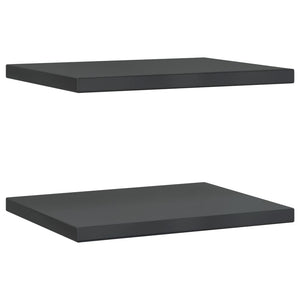 vidaXL Wall Shelves 2 pcs 50x40x3 cm Black Stainless Steel