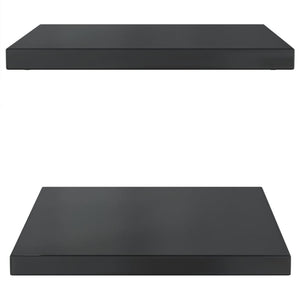 vidaXL Wall Shelves 2 pcs 50x40x3 cm Black Stainless Steel