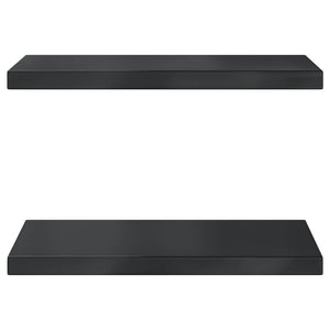 vidaXL Wall Shelves 2 pcs 50x30x3 cm Black Stainless Steel