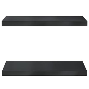 vidaXL Wall Shelves 2 pcs 50x23.5x3 cm Black Stainless Steel