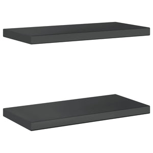 vidaXL Wall Shelves 2 pcs 50x23.5x3 cm Black Stainless Steel