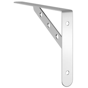 vidaXL Shelf Brackets 4 pcs 23.5x2.5x15.5 cm Silver Stainless Steel