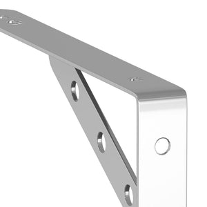 vidaXL Shelf Brackets 4 pcs 23.5x2.5x15.5 cm Silver Stainless Steel