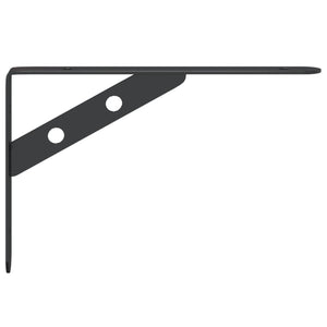 vidaXL Shelf Brackets 4 pcs 20x2.5x14 cm Black Stainless Steel