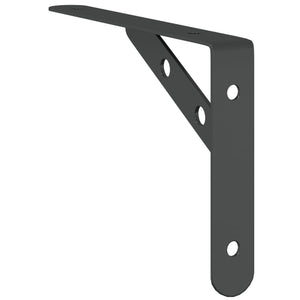 vidaXL Shelf Brackets 4 pcs 20x2.5x14 cm Black Stainless Steel