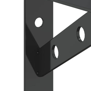 vidaXL Shelf Brackets 4 pcs 20x2.5x14 cm Black Stainless Steel