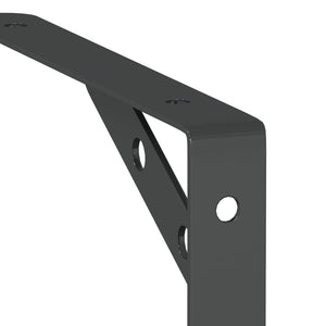 vidaXL Shelf Brackets 4 pcs 20x2.5x14 cm Black Stainless Steel