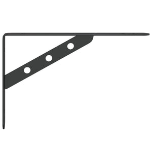 vidaXL Shelf Brackets 4 pcs 23.5x2.5x15.5 cm Black Stainless Steel