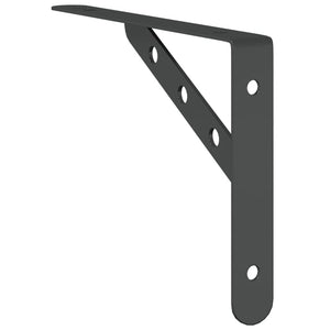 vidaXL Shelf Brackets 4 pcs 23.5x2.5x15.5 cm Black Stainless Steel