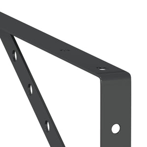 vidaXL Shelf Brackets 4 pcs 23.5x2.5x15.5 cm Black Stainless Steel