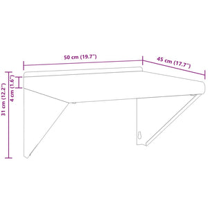 vidaXL Shelf Brackets 4 pcs 23.5x2.5x15.5 cm Black Stainless Steel