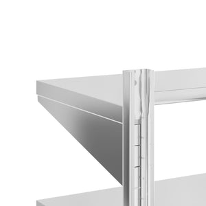 vidaXL 2-Tier Wall Shelf 100x40x60 cm Silver Stainless Steel