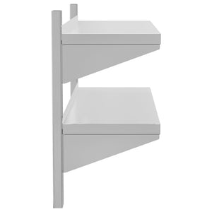 vidaXL 2-Tier Wall Shelf 100x30x60 cm Silver Stainless Steel