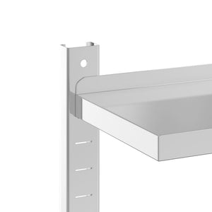 vidaXL 2-Tier Wall Shelf 100x23.5x60 cm Silver Stainless Steel