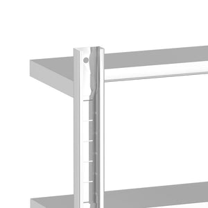 vidaXL 2-Tier Wall Shelf 100x23.5x60 cm Silver Stainless Steel