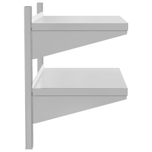 vidaXL 2-Tier Wall Shelf 75x40x60 cm Silver Stainless Steel