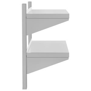 vidaXL 2-Tier Wall Shelf 75x30x60 cm Silver Stainless Steel