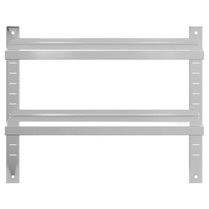 vidaXL 2-Tier Wall Shelf 75x23.5x60 cm Silver Stainless Steel