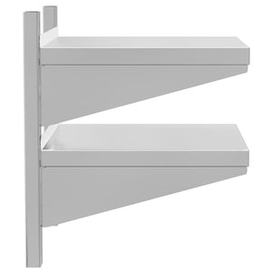 vidaXL 2-Tier Wall Shelf 50x40x60 cm Silver Stainless Steel