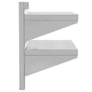 vidaXL 2-Tier Wall Shelf 50x30x60 cm Silver Stainless Steel