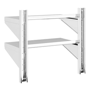 vidaXL 2-Tier Wall Shelf 50x30x60 cm Silver Stainless Steel