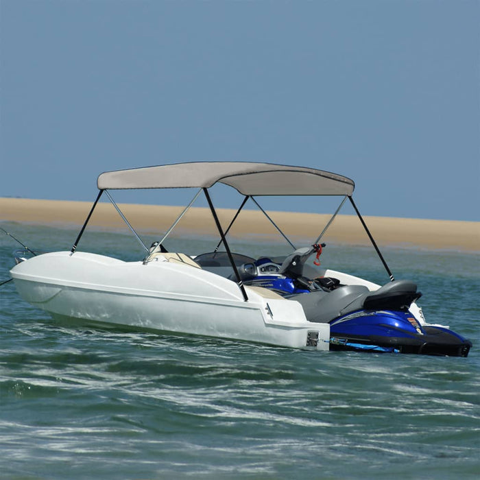 vidaXL 2-bow Bimini Top Grey 178x138x96 cm