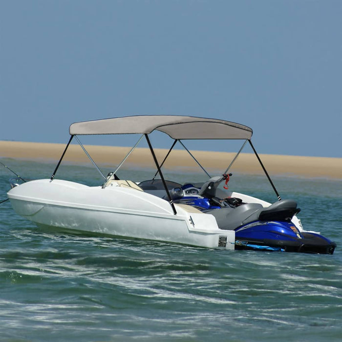 vidaXL 2-bow Bimini Top Grey 179x156x93 cm