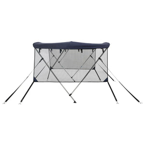 vidaXL 3-bow Bimini Top with Mesh Sidewalls 183x(137-152)x137 cm