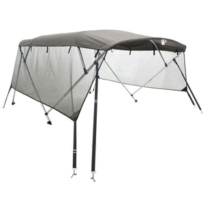 vidaXL 3-bow Bimini Top with Mesh Sidewalls 183x(170-182)x137 cm