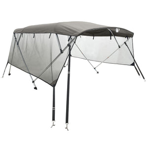 vidaXL 3-bow Bimini Top with Mesh Sidewalls 183x(185-198)x137 cm