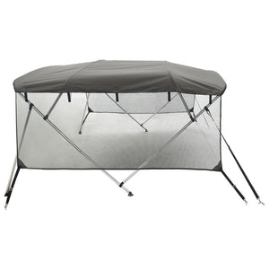 vidaXL 3-bow Bimini Top with Mesh Sidewalls 183x(185-198)x137 cm