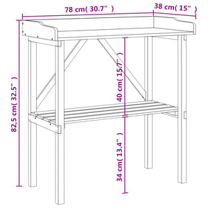 vidaXL Plant Table with Shelf Brown 78x38x82.5 cm Solid Wood Fir