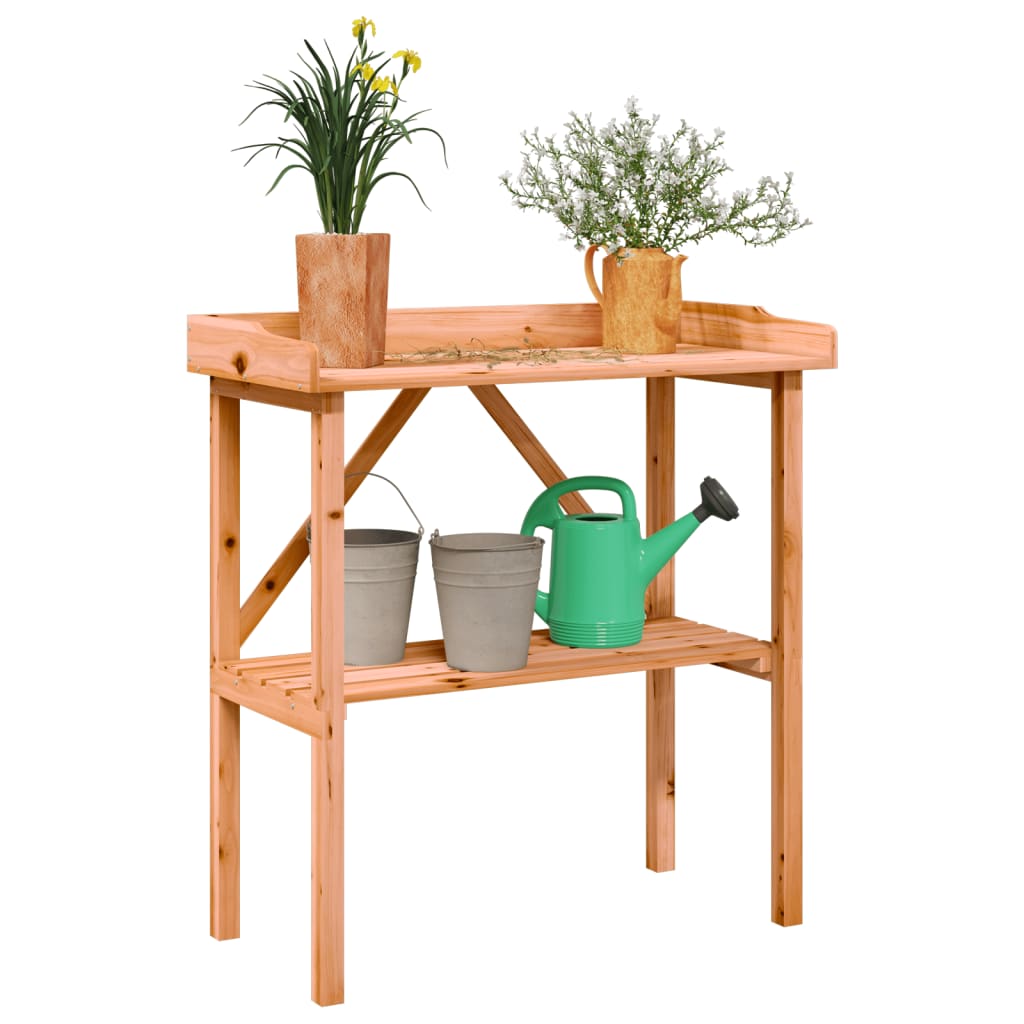 vidaXL Plant Table with Shelf Brown 78x38x82.5 cm Solid Wood Fir