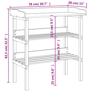 vidaXL Plant Table with Shelves 78x38x82.5 cm Solid Wood Fir