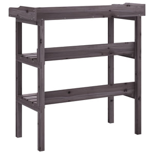 vidaXL Plant Table with Shelves Grey 78x38x82.5 cm Solid Wood Fir