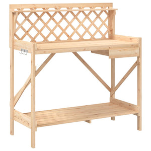 vidaXL Potting Bench with Trellis Solid Wood Fir