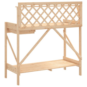 vidaXL Potting Bench with Trellis Solid Wood Fir