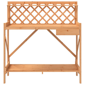 vidaXL Potting Bench with Trellis Brown Solid Wood Fir