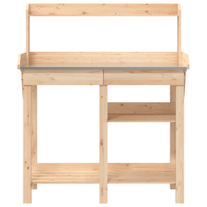 vidaXL Potting Bench with Shelves Solid Wood Fir