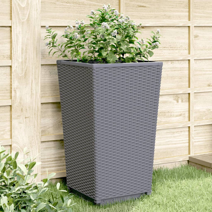 vidaXL Garden Planters 2 pcs Blue Grey 32.5x32.5x57 cm PP