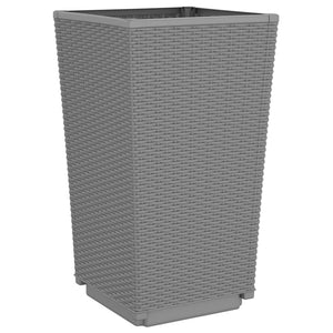 vidaXL Garden Planters 2 pcs Light Grey 32.5x32.5x57 cm PP