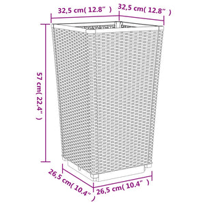 vidaXL Garden Planters 2 pcs Light Grey 32.5x32.5x57 cm PP