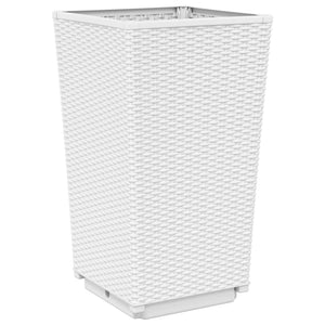 vidaXL Garden Planters 2 pcs White 32.5x32.5x57 cm PP