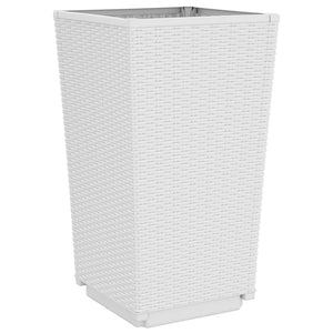 vidaXL Garden Planters 2 pcs White 32.5x32.5x57 cm PP