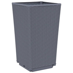 vidaXL Garden Planters 4 pcs Blue Grey 32.5x32.5x57 cm PP